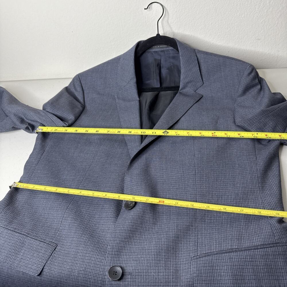 Hugo Boss Wool 42R Lanificio Tesse Super 100 Gray Plaid Blazer Sport Coat Suit - Picture 8 of 14